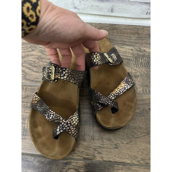 Haflinger Juno Cobre Metallic Size 39/ 8 Comfort Sandal Toe Strap‎ - Picture 3 of 9